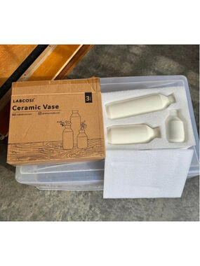 LABCOSI Ceramic Vase Set of 3, One Size, White